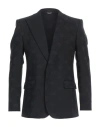Dolce & Gabbana Single-breasted Logo Monogram Blazer In Black