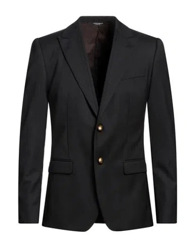 Dolce & Gabbana Man Blazer Black Size 42 Virgin Wool In Grey