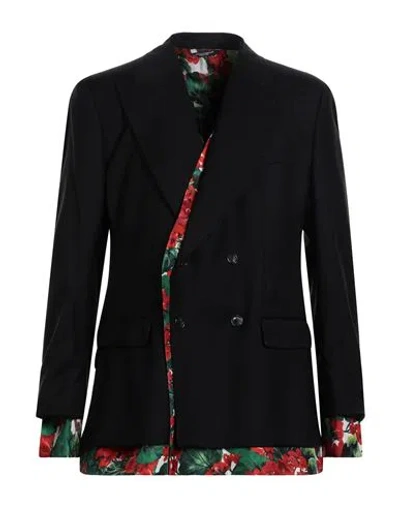 Dolce & Gabbana Man Blazer Black Size 42 Virgin Wool, Silk