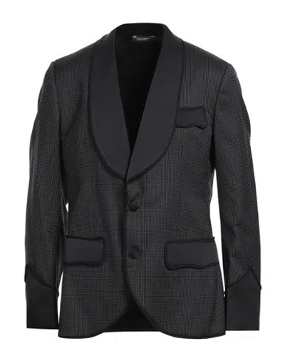 Dolce & Gabbana Man Blazer Black Size 44 Virgin Wool, Silk, Viscose, Elastane, Cotton