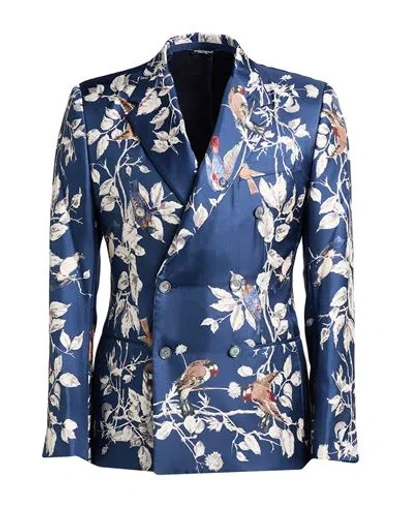 Dolce & Gabbana Man Blazer Blue Size 36 Silk