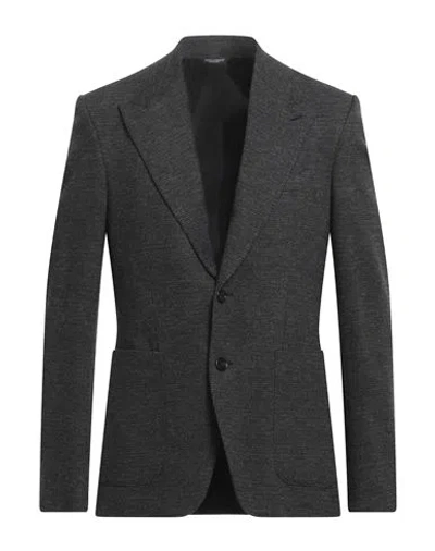 Dolce & Gabbana Man Blazer Charcoal Size 40 Viscose, Polyamide, Elastane In Grey
