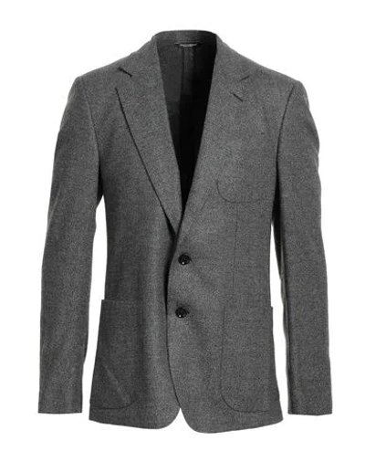 Dolce & Gabbana Man Blazer Charcoal Size 42 Virgin Wool, Viscose, Elastane In Multi