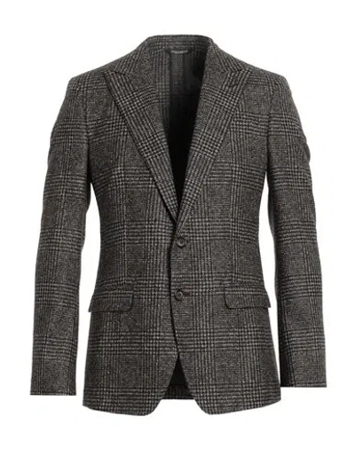 Dolce & Gabbana Man Blazer Cocoa Size 42 Alpaca Wool, Wool, Cotton, Polyamide In Gray