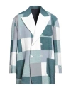 Dolce & Gabbana Man Blazer Deep Teal Size 40 Linen, Cotton In Green