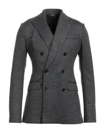 Dolce & Gabbana Man Blazer Grey Size 40 Polyamide, Virgin Wool, Elastane In Gray