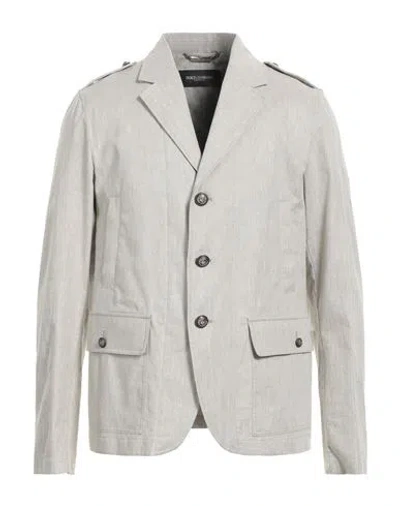 Dolce & Gabbana Man Blazer Light Grey Size 40 Linen