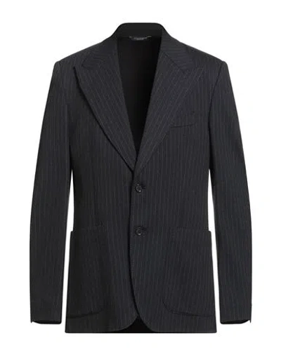Dolce & Gabbana Man Blazer Midnight Blue Size 44 Viscose, Polyamide, Elastane In Multi