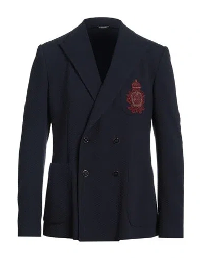 Dolce & Gabbana Man Blazer Navy Size 42 Polyester, Cotton