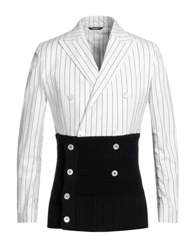Dolce & Gabbana Man Blazer White Size 48 Cotton, Silk, Elastane