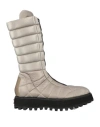 Dolce & Gabbana Man Boot Platinum Size 10 Textile Fibers, Leather In Gray
