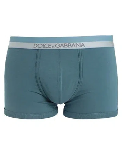 Dolce & Gabbana Man Boxer Deep Jade Size 38 Cotton, Elastane In Green