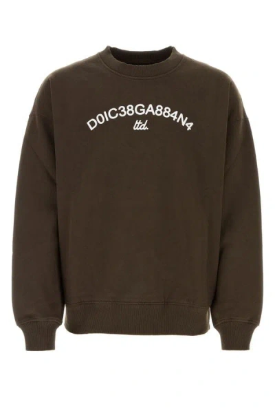Dolce & Gabbana Man Felpa Giroc.man.lung In Brown