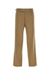 Dolce & Gabbana Stretch Virgin Wool Pants With Side Martingale In Brown