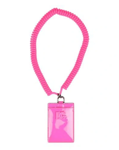 Dolce & Gabbana Man Cardholder Fuchsia Size - Leather In Pink