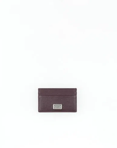 Dolce & Gabbana Man Cardholder Plum Size - Calfskin In Purple