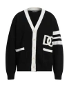 Dolce & Gabbana Man Cardigan Black Size Xl Virgin Wool, Wool, Acrylic, Polyester In Black