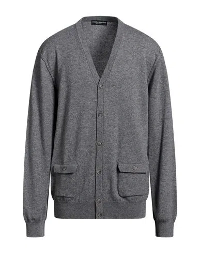 Dolce & Gabbana Man Cardigan Grey Size 48 Cashmere In Gray