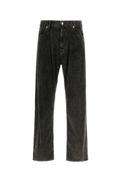 DOLCE & GABBANA DOLCE & GABBANA MEN CHARCOAL STRETCH CORDUROY PANT