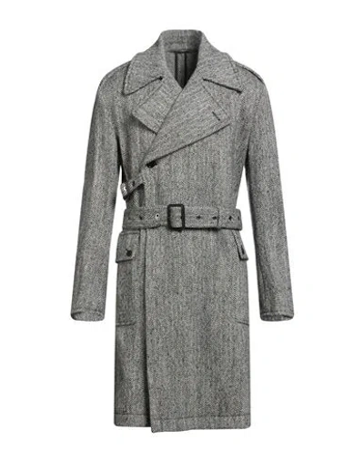 Dolce & Gabbana Man Coat Black Size 40 Virgin Wool, Polyamide In Gray
