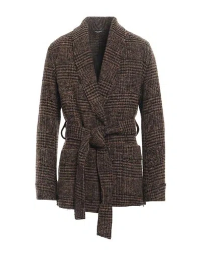 Dolce & Gabbana Man Coat Brown Size 40 Wool, Alpaca Wool, Polyamide