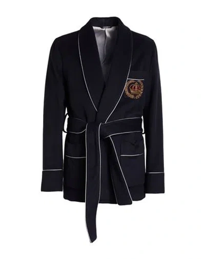 Dolce & Gabbana Man Coat Midnight Blue Size 44 Cashmere, Brass, Cotton, Polyester
