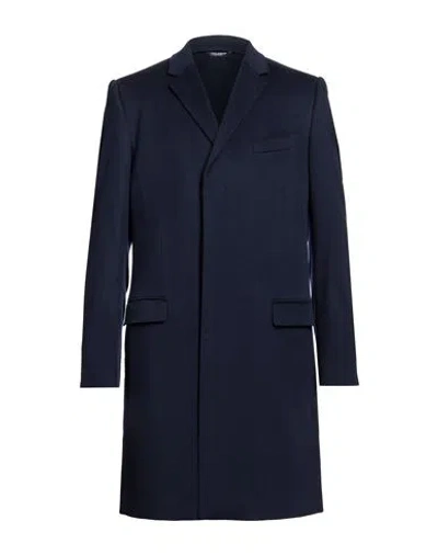 Dolce & Gabbana Man Coat Midnight Blue Size 34 Virgin Wool, Cashmere