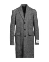 Dolce & Gabbana Diagonal Weave Single-breasted Wool Coat In Grey