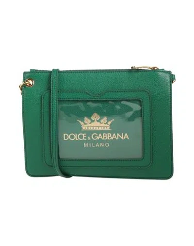 Dolce & Gabbana Man Cross-body Bag Green Size - Calfskin, Pvc - Polyvinyl Chloride In Burgundy