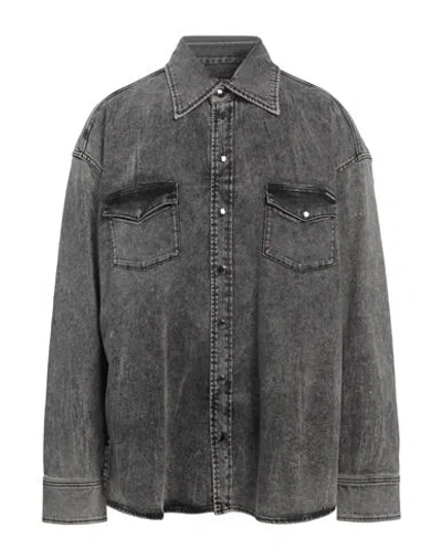Dolce & Gabbana Man Denim Shirt Black Size 16 ½ Cotton, Elastane