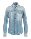 Dolce & Gabbana Denim Stretch Shirt For Men In Blue