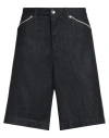 Dolce & Gabbana Logo-plaque Denim Bermuda Shorts In Blue