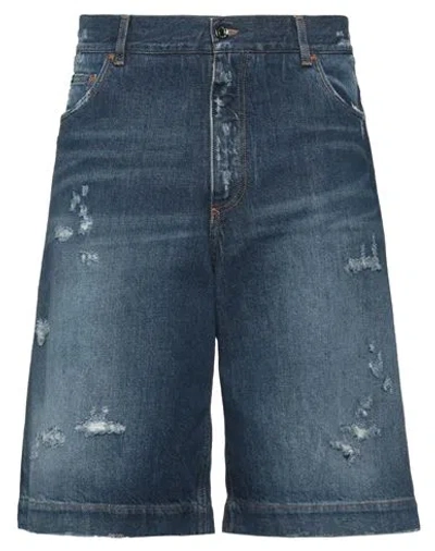 DOLCE & GABBANA DOLCE & GABBANA MAN DENIM SHORTS BLUE SIZE 38 COTTON