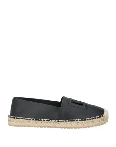 DOLCE & GABBANA DOLCE & GABBANA MAN ESPADRILLES BLACK SIZE 8 LEATHER
