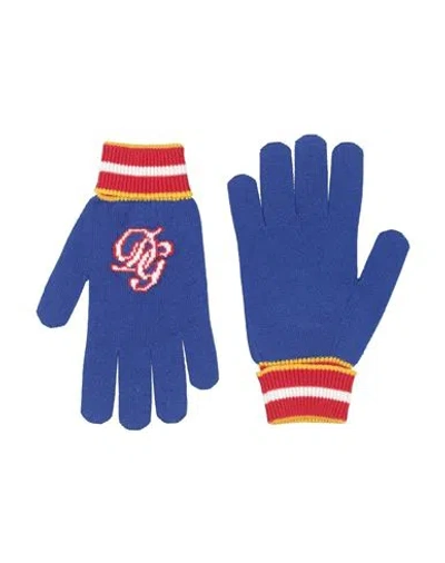 Dolce & Gabbana Man Gloves Blue Size M Virgin Wool