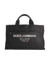 Dolce & Gabbana Black Gym Bag With Contrasting Logo Print In Polyamide Man In Black
