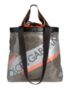 Dolce & Gabbana Man Handbag Military Green Size - Cotton, Polyurethane, Calfskin, Nylon, Polyamide In Green