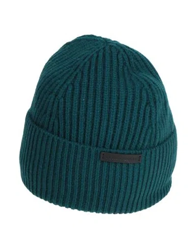 Dolce & Gabbana Man Hat Deep Jade Size Onesize Cashmere, Cow Leather In Green