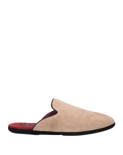 Dolce & Gabbana Man House Slipper Blush Size 7 Goat Skin In Pink