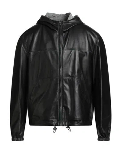 DOLCE & GABBANA DOLCE & GABBANA MAN JACKET BLACK SIZE 40 LAMBSKIN, VIRGIN WOOL, POLYESTER, ELASTANE