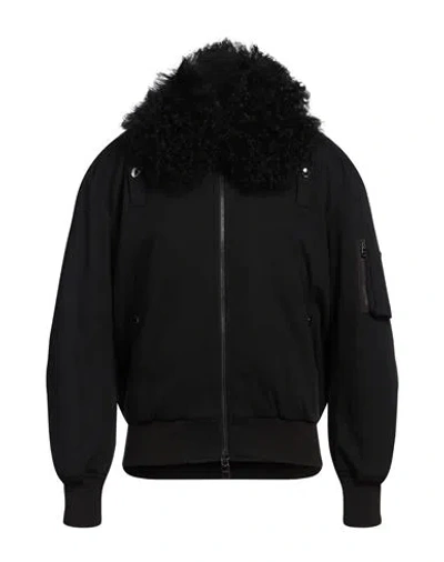 Dolce & Gabbana Man Jacket Black Size 44 Cotton, Lambskin, Elastane, Polyamide