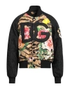 Dolce & Gabbana Man Jacket Black Size 44 Synthetic Fibers, Cotton, Silk In Black