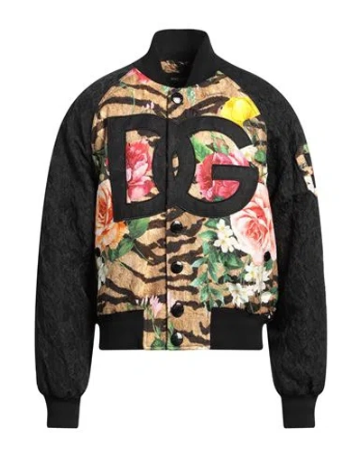 Dolce & Gabbana Man Jacket Black Size 44 Synthetic Fibers, Cotton, Silk