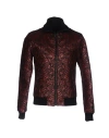 Dolce & Gabbana Man Jacket Burgundy Size 38 Polyamide, Ovine Leather, Lambskin In Red