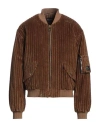 Dolce & Gabbana Man Jacket Camel Size 42 Cotton, Elastane In Brown