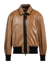 Dolce & Gabbana Dark Camel Cotton Full Zip Blouson Jacket In Camel