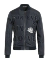 Dolce & Gabbana Man Jacket Midnight Blue Size 34 Polyamide, Shearling, Calfskin, Polyester, Wool In Blue