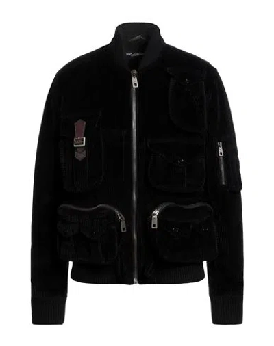Dolce & Gabbana Man Jacket Midnight Blue Size 44 Cotton, Lambswool