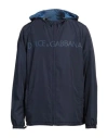 Dolce & Gabbana Man Jacket Navy Size 44 Polyester In Navy Blue