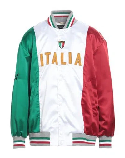 Dolce & Gabbana Man Jacket White Size 40 Polyester, Viscose, Cotton, Elastane In Multi